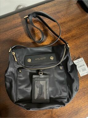 Marc Jacobs Black Nylon Shoulder Bag with Gold Hardware